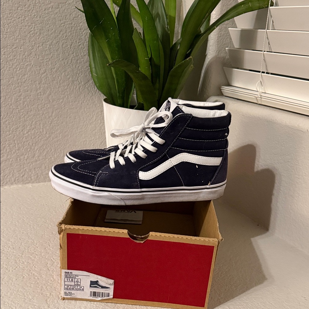 Vans Men's High-Top Sneakers - Dark Blue and White